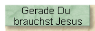 Gerade Du
brauchst Jesus